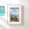 Affiche Cap Ferret édition limitée | Bassin d'Arcachon | Scène de plage avec mère et enfant