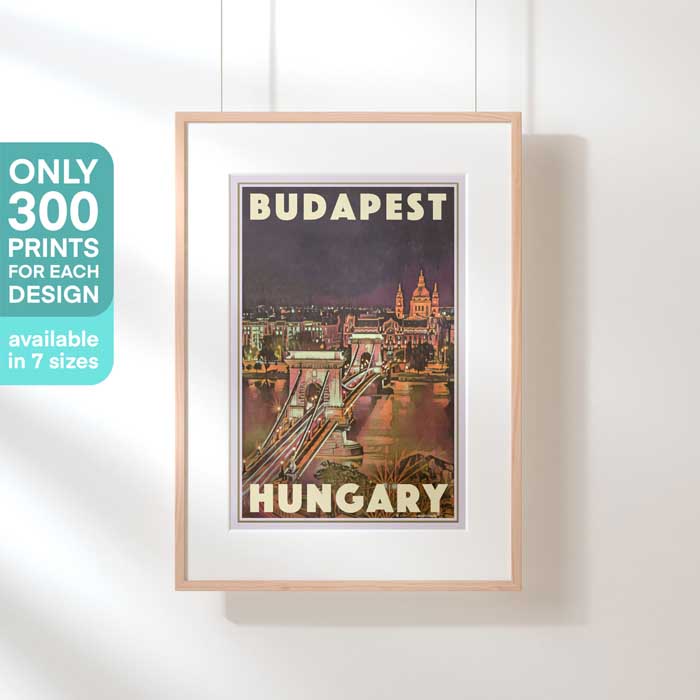 Affiche de voyage hongroise en édition limitée de Budapest
