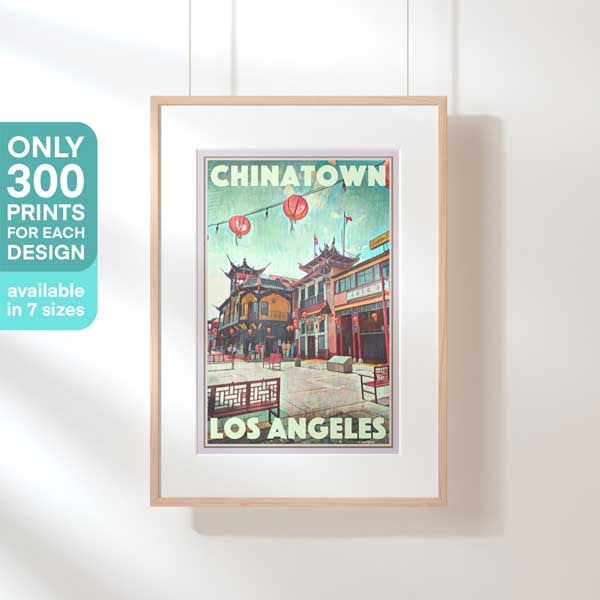 Limited Edition california Travel Poster of Los Angeles | Chinatown by Alecse
