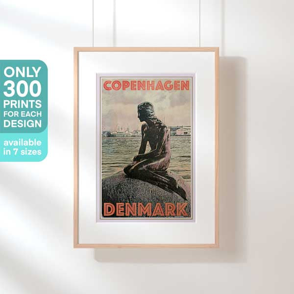 Affiche de Copenhague en édition limitée dans un cadre suspendu, célébrant 300 exemplaires exclusifs