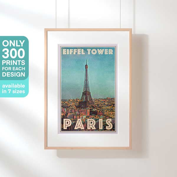 Limited Edition Classic poster of Paris with the Eiffel Tower