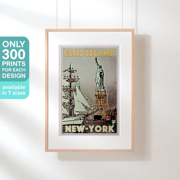 Limited Edition New York poster Ellis Island Fregate