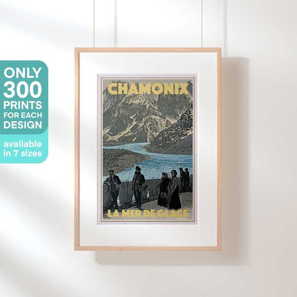 Limited Edition Chamonix poster Sea Ice 2 | France Vintage Travel Poster by Alecse