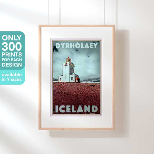 Limited Edition Iceland poster Dyrholaey Lighthouse | Iceland Travel Poster
