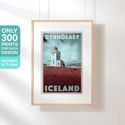 Limited Edition Iceland poster Dyrholaey Lighthouse | Iceland Travel Poster