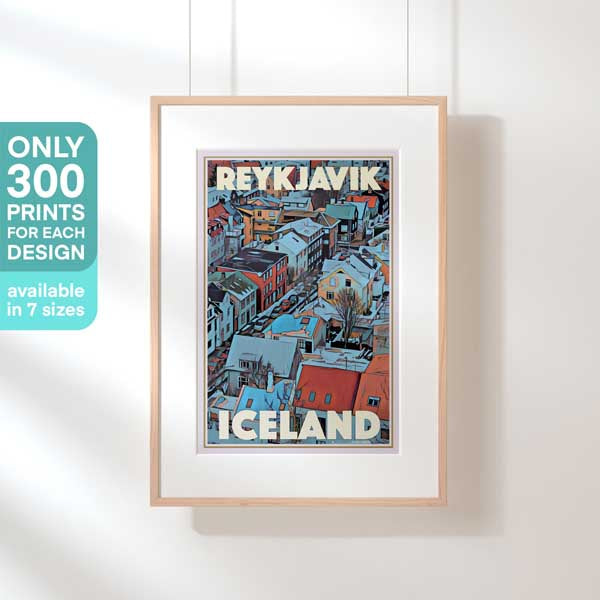 Limited Edition Iceland Travel Poster of Reykjavic