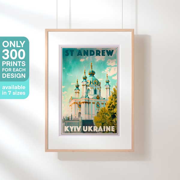Limited Edition Kyiv poster of Ukraine | St Andrew by Alecse