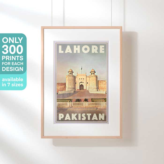 Limited Edition pakistan Travel Poster of Lahore | Castle by Alecse