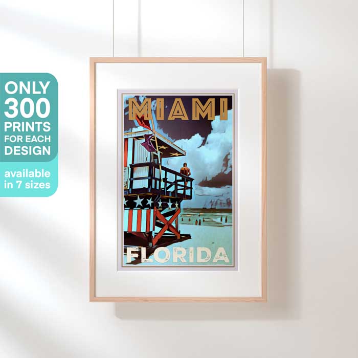 Limited Edition Miami poster of Florida | Lifeguards by Alecse