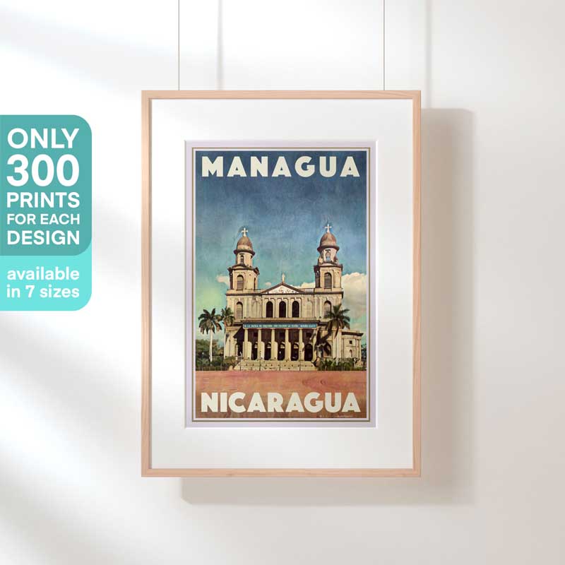 Limited Edition Nicaragua Travel Poster of Managua