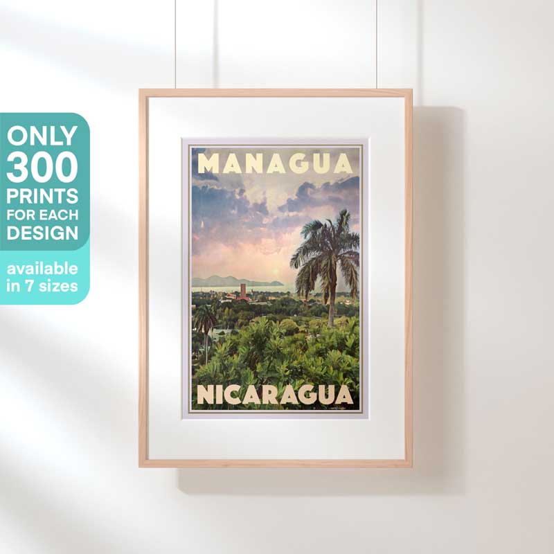 Limited Edition Nicaragua Travel Poster | Managua Sunset by Alecse