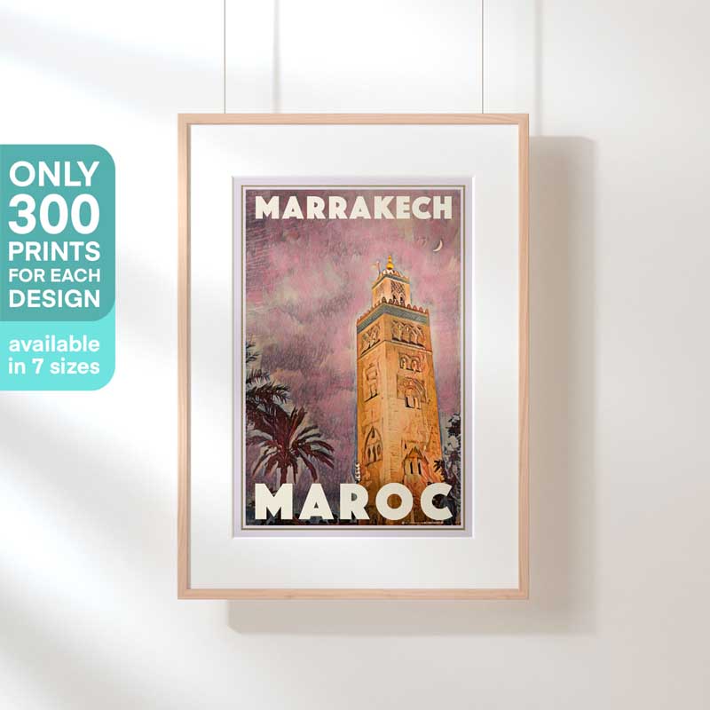 Affiche de voyage marocaine en édition limitée de Marrakech | Jemaa el Fna