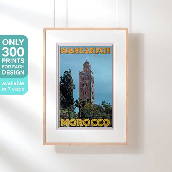 Affiche Marrakech en édition limitée | Affiche de voyage vintage du Maroc