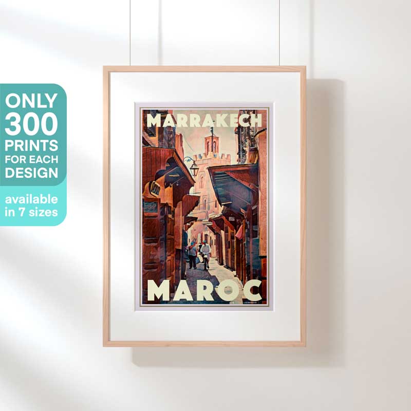 Limited Edition Marrakech Travel Poster of Morocco | Souk 2 by Alecse