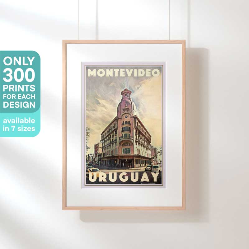 Limited Edition Montevideo Vintage Travel Poster of Uruguay | Perspective by Alecse
