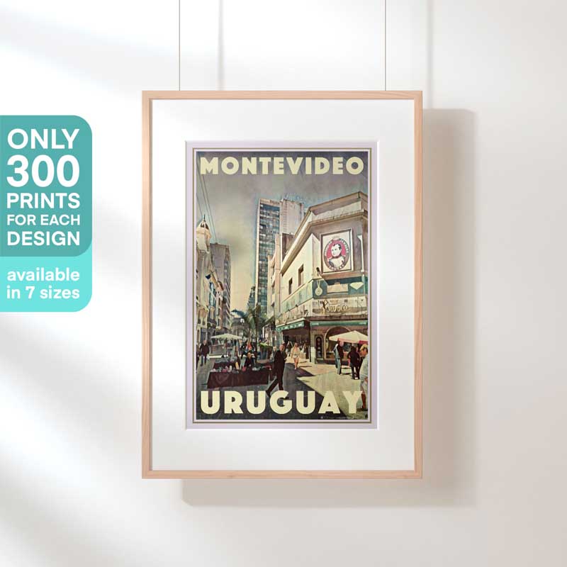 Limited Edition Uruguay Travel Poster of Montevideo | Street by Alecse