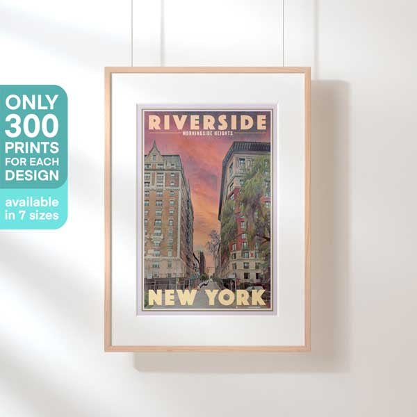 Limited Edition New York Travel Poster of Riverside | Morningside Heights by Alecse