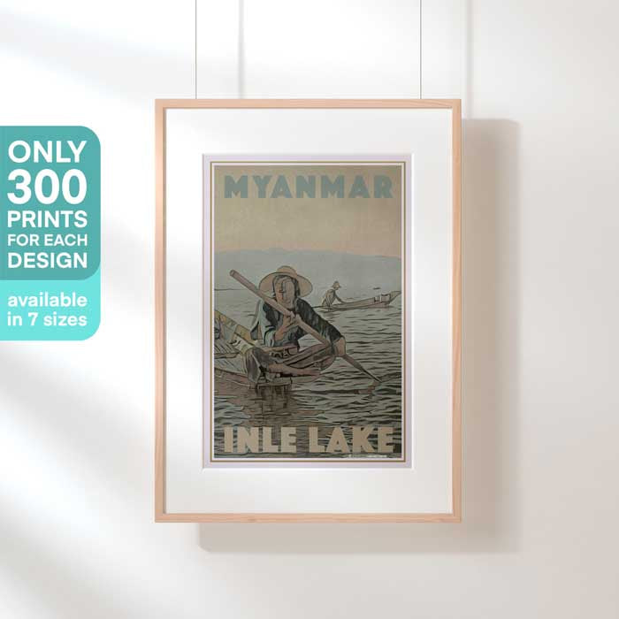 Limited Edition Burma poster of Inle Lake (Myanmar)
