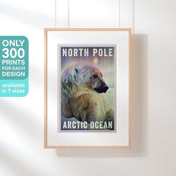 Affiche du pôle Nord en édition limitée avec un ours polaire