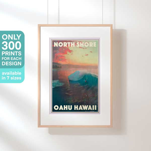 Affiche Oahu en édition limitée | Affiche de surf classique de la côte nord d'Hawaï