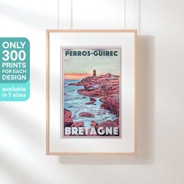 Limited edition Perros-Guirec poster by Alecse, elegantly framed, highlighting its collectible status