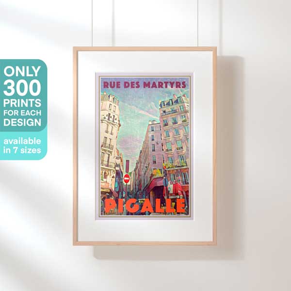 Limited Edition Paris Gallery Wall print of Pigalle rue des Martyrs