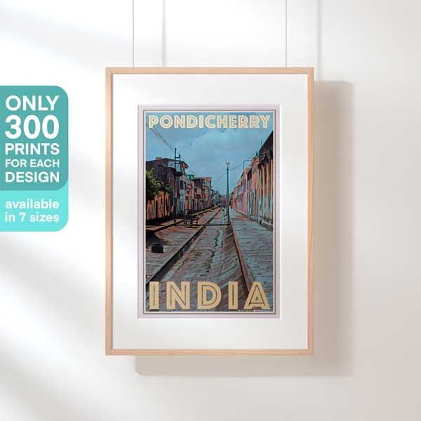 Framed 'Pondicherry Canal' poster, one of 300 exclusive prints