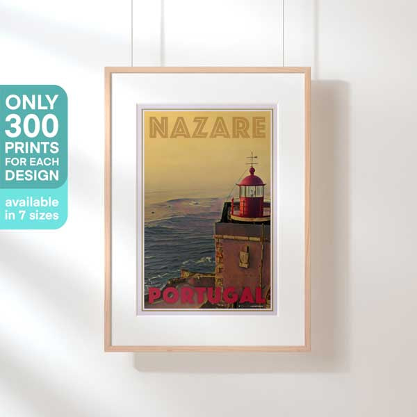 Affiche Nazare en édition limitée | Affiche de voyage au Portugal | 300ex
