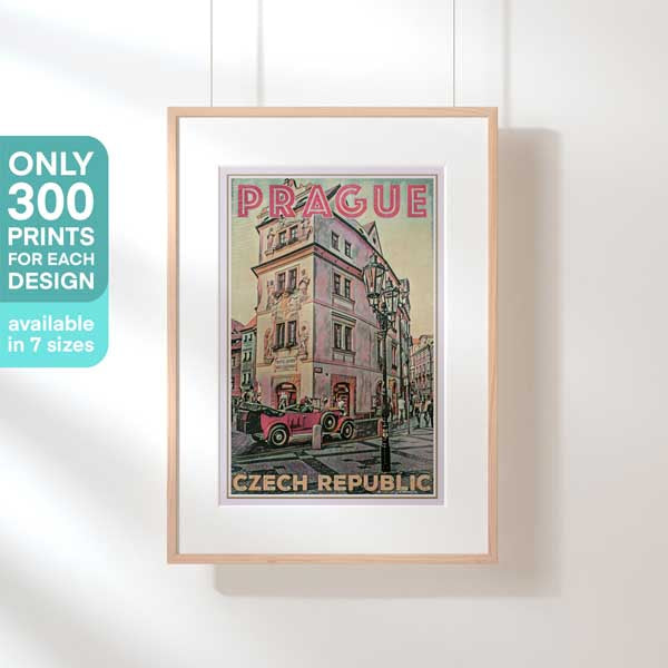 Limited Edition Prague Poster Old Car | Czechia Gallery Wall Print of Bohemia