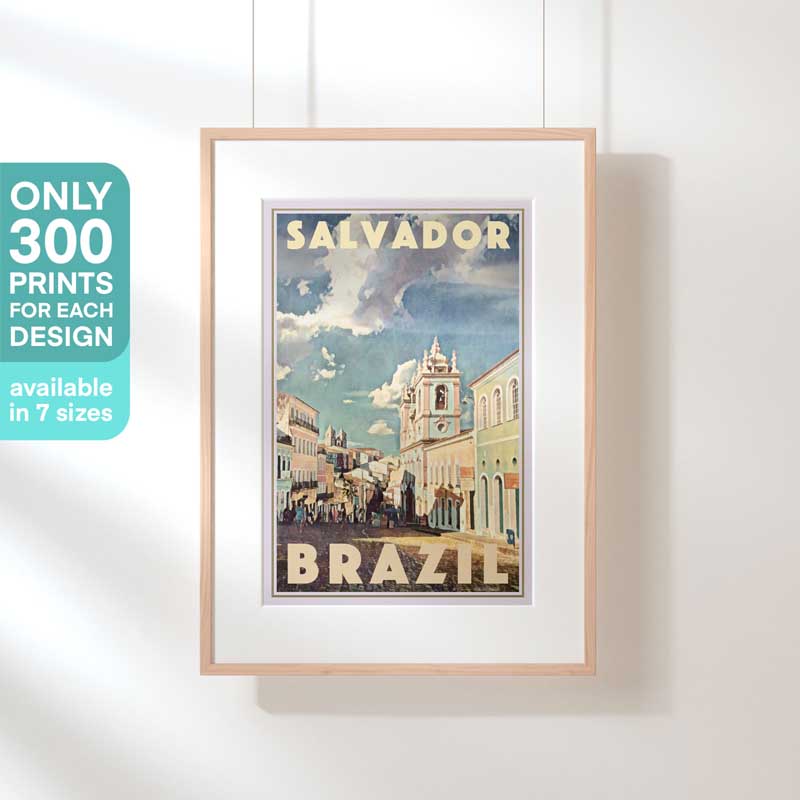Affiche de voyage brésilienne en édition limitée de Salvador de Bahia par Alecse
