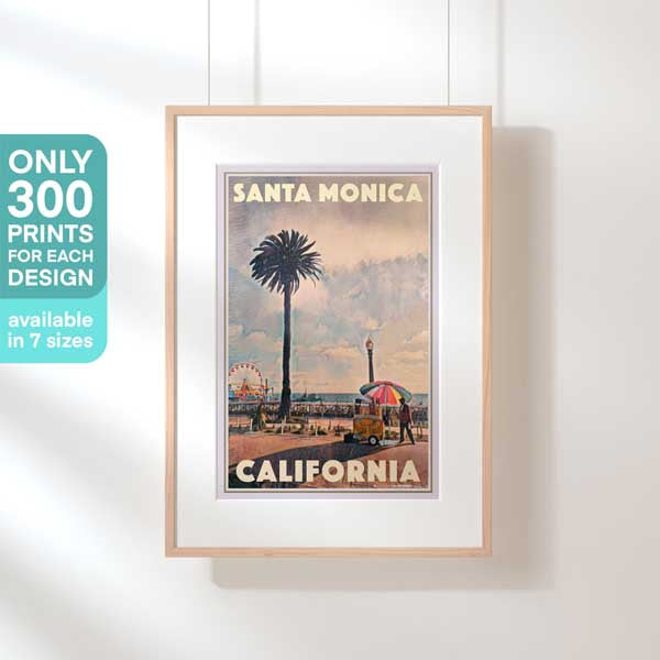Exclusive 300-Copy Santa Monica Pier Poster in Hanging Frame, Art by Alecse