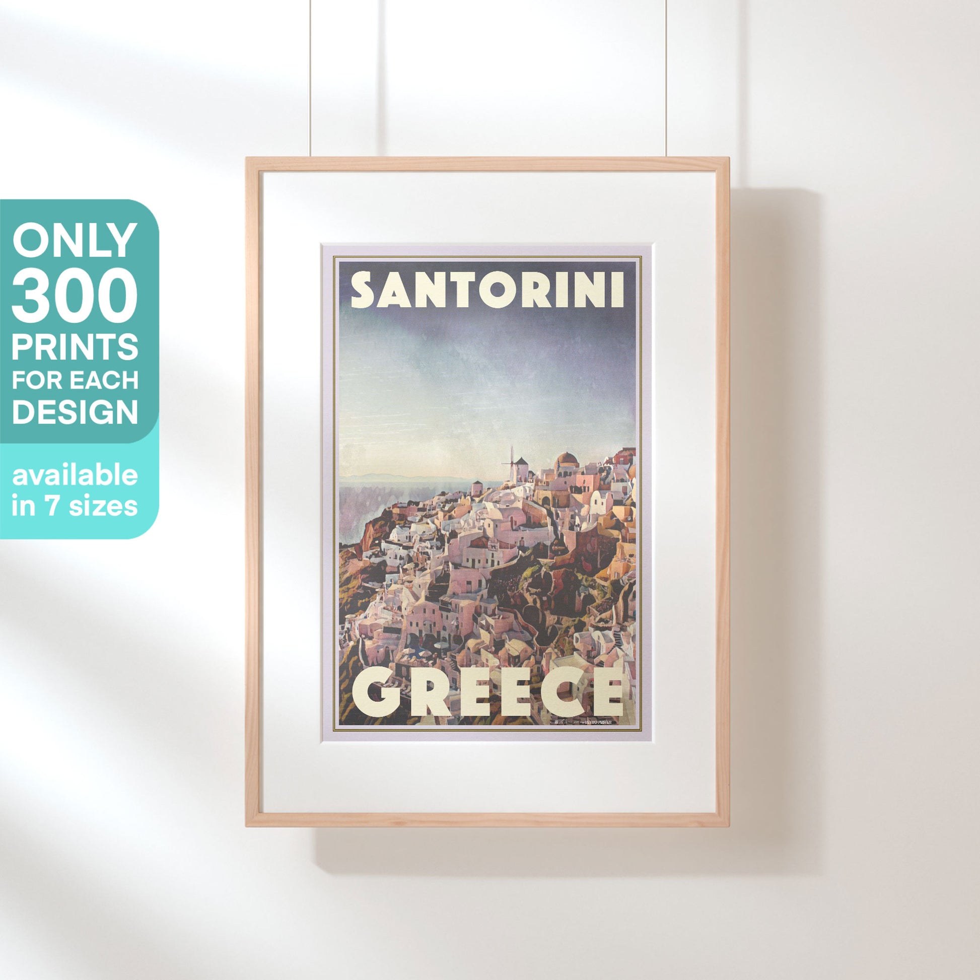 Limited Edition Santorini Travel Poster | Panorama by Alecse