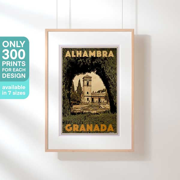 Alhambra Poster Orange by Alecse | Limited Edition 300ex  | Spain Andalusia Travel Poster