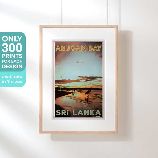 Limited Edition Classic Surf Print of Arugam Bay Sunet | Sri Lanka Travel Poster | 300ex