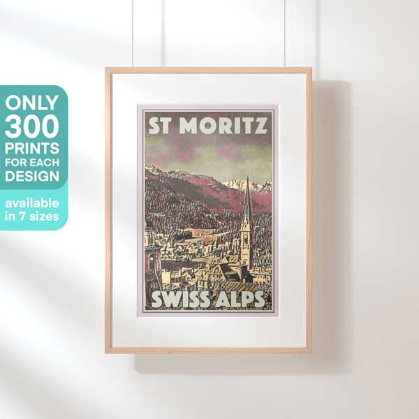 Limited Edition Classic St Moritz Gallery Wall Print of Switzerland