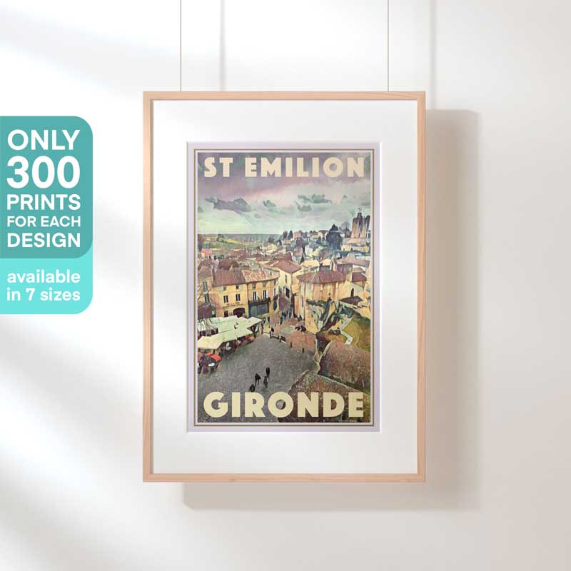 Affiche de voyage St Emilion en édition limitée | Panorama de St Emilion par Alecse