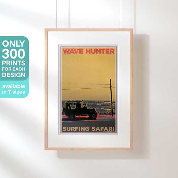 Limited Edition Classic Surf Poster from Sri Lanka, Wave Hunter Series