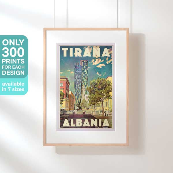 Perspective d'affiche de Tirana en édition limitée | Affiche de voyage en Albanie