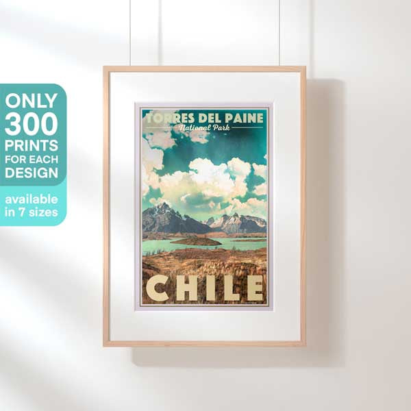 Limited Edition Classic Chile Poster of Torres del Paine