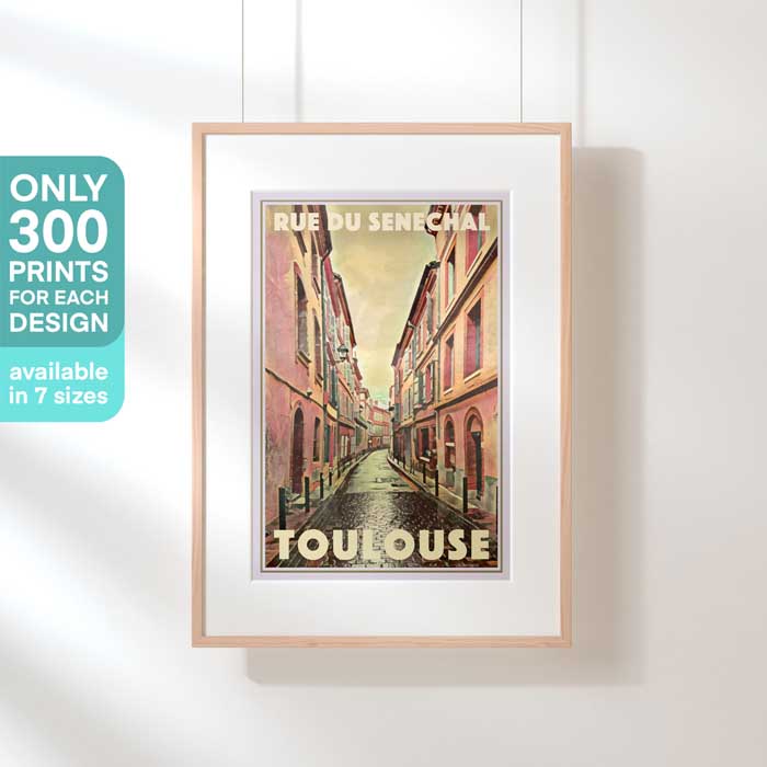 Limited Edition Toulouse Travel Poster of France | Rue du Sénéchal (street) by Alecse