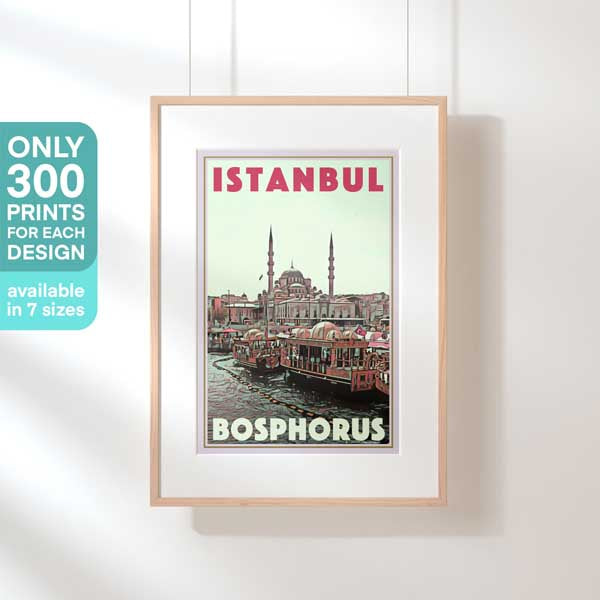 Limited Edition Turkey Travel Poster of Istanbul | Boats by Alecse