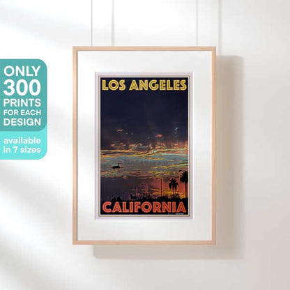 Limited Edition California Travel Poster of Los Angeles | Sunset Plane