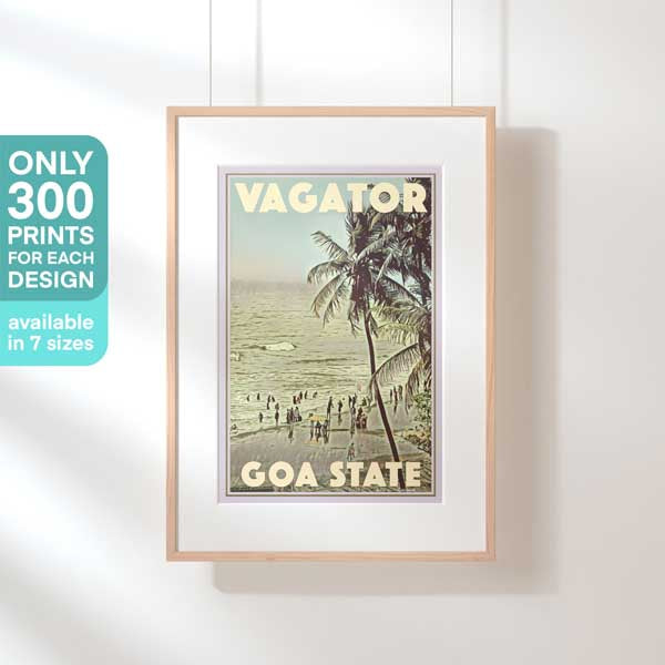 Limited Edition Goa Vintage Travel Poster of Vagator Beach