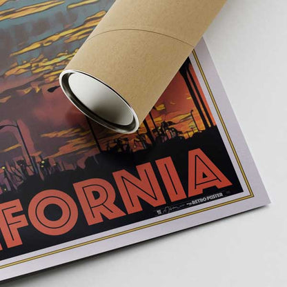 Los Angeles Poster Sunset Plane