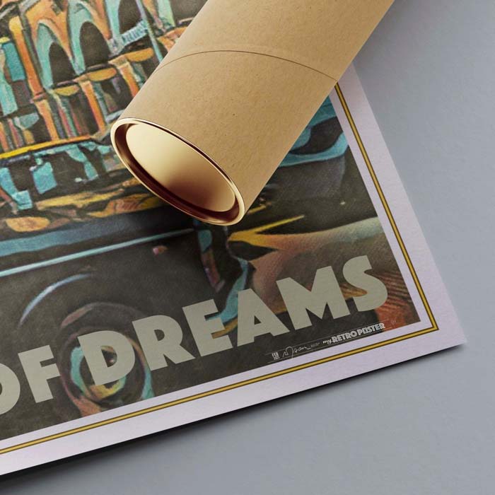 Corner of the City of Dreams Bombay poster by Alecse with shipping tube