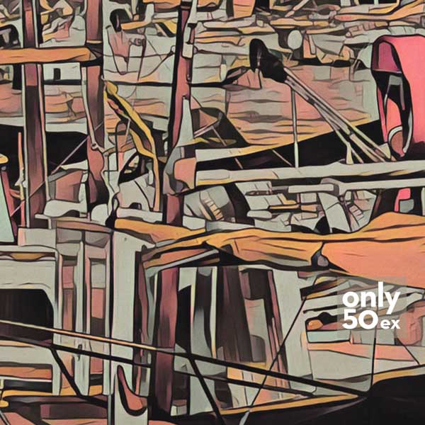 Close-up of "Vieux Port, Marseille" travel poster revealing Alecse's soft focus technique and the intricate port scene