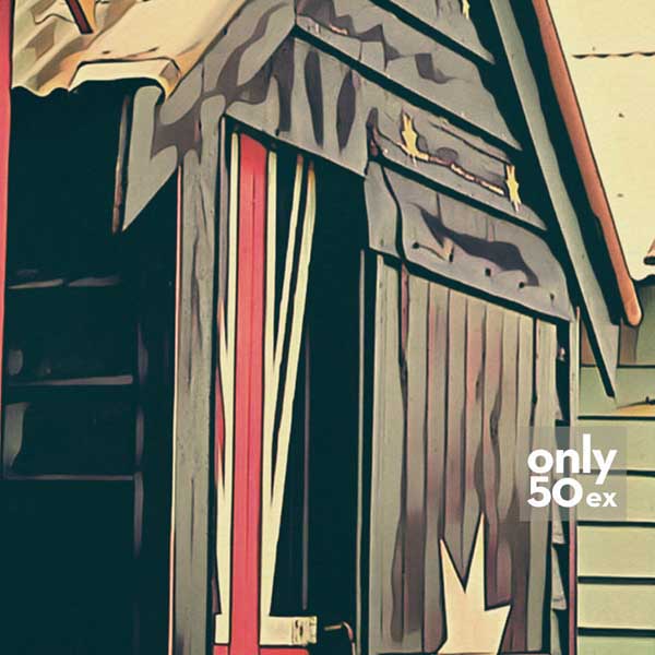 Detailed View of Brighton Beach Boxes Art - Alecse's Vintage Soft Focus Style