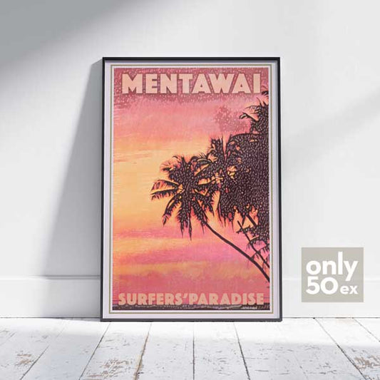 Affiche Mentawai Surfers' Paradise par Alecse,x Photoboss Bali, Edition Collector 50ex