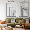 Our Vintage Travel posters size chart in centimeters, inches and A formats.