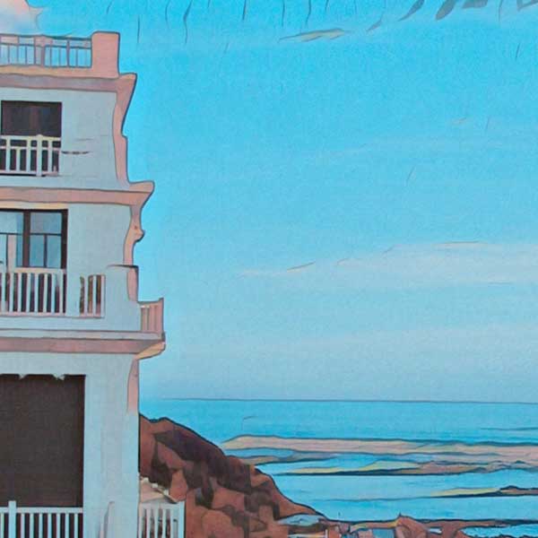 Details of the building and view on Les Alcyons